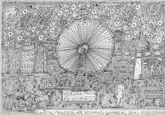 Johann Garber, Vienna, Prater, Ferris Wheel, 1993, Indian ink on paper