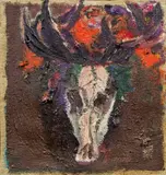 Jenny Feldmann, Die Jagdbeute (Trophäe), 1989/90, oil on jute