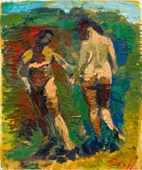 Helmuth Gräff, Man and woman, 1983, oil on canvas