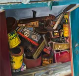 Josef Kern, Still life with cans, 1996, oil on canvas