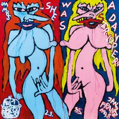 Franz Janz, Im Moos - she was a day tripper, acrylic on canvas