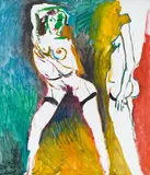 Alfred Kornberger, Two standing nudes