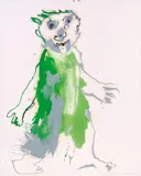 Figure in green by Otto Muehl, 1985, oil on canvas, sold Jan 2014