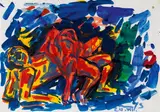 Otto Muehl, Untitled, 1983, watercolour on paper