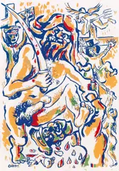Otto Muehl, Untitled, 1971, colour lithography