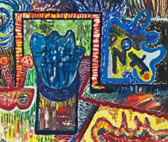 Gerwald Rockenschaub, Untitled, 1981, oil on canvas on cardboard