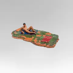 Thomas Stimm, Lobau (reclining male), 1982, ceramic sculptur
