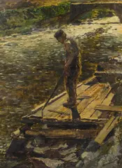 Albin Egger-Lienz, An der Drau, c. 1898-1899, oil on canvas