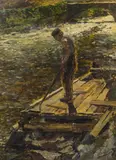 Albin Egger-Lienz, An der Drau, c. 1898-1899, oil on canvas