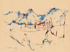 Herbert Boeckl, Karawanken, 1919, watercolour on paper