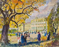 Oskar Laske, Schönbrunn Palace, 1946, gouache on paper