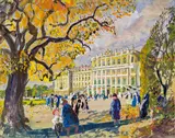 Oskar Laske, Schönbrunn Palace, 1946, gouache on paper