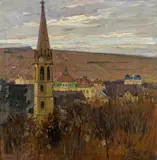 Carl Moll, View on the Church of Heiligenstadt, Vienna