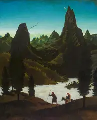 Franz Sedlacek, Flight to Egypt, 1927, oil on wood