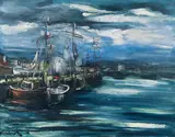 Le port (The port) by Maurice de Vlaminck, oil on canvas, sold Nov 2013