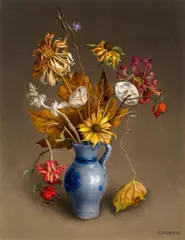 Rudolf Wacker, Autumn Bouquet, 1937, oil on wood