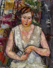 Anton Faistauer, Young woman in summer dress (Ida), c. 1914, oil on canvas
