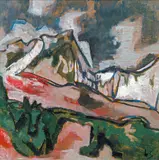 Werner Scholz, Mountains in Cortina, 1960, oil on board