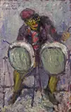 Hans Fronius, New York, Negro, 1980, oil on board