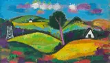 Leopold Birstinger, Landscape, 1955/60, oil on canvas