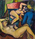 Helmut Arnez, Painter and model II, 1963, oil on canvas
