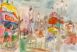 Kurt Moldovan, London, 1971, watercolour on paper