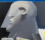 Portrait in grey II by Horst Antes, 1975, acryl on canvas, sold Nov 2013
