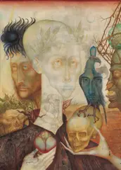 Ernst Fuchs, Temptation of the Conqueror, 1950, watercolour on paper