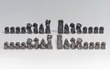 Alfred Hrdlicka, Chess Set (32 Figures), 1982, bronze after plaster, this is done after plastilin, recarved