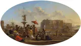 Nicolaes Claes Berchem, A southern harbor scene, oil on canvas