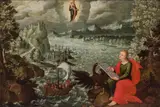 Landscape with Saint John the Evangelist at Patmos by circle of Tobias Verhaecht, 1619, oil on canvas, offered Nov 2013