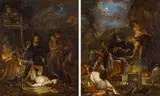 Domenicus Wijnen, Scene of witchcraft (a pair), oil on canvas