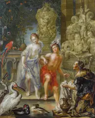 Rinaldo and Armida by Johann Georg Platzer, oil on copper, offered Nov 2013