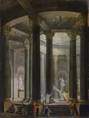 Ludvík Kohl, Burnt offering in a temple, 1815, oil on panel