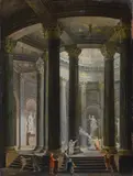 Ludvík Kohl, Burnt offering in a temple, 1815, oil on panel