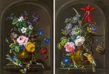 Johann Baptist Drechsler, Still life with flowers (a pair), 1796, oil on copper