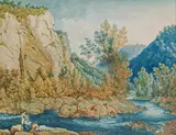 Franz Kaisermann, Sunrise near Terni, 1811, watercolour, ink on paper