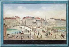 Balthasar Wigand, Ferdinandsbrücke in Vienna, watercolour on paper