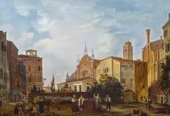 Georg Pezolt, Venice, Frari Church, 1839, oil on canvas