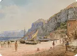 Jakob Alt, Fishermen on the Beach of the Amalfi Coast, 1836, watercolour on paper