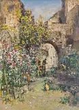 Robert Russ, Courtyard with flowers