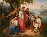 Johann Ender, The finding of Moses, 1854, oil on panel