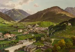 Josef Mahorcig, View to Eisenerz and Erzberg, oil on canvas