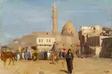 Leopold Carl Müller, Marketplace in Cairo, oil on canvas