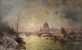 Franz Richard Unterberger, The Pool of London, oil on canvas