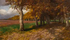 Olga Wisinger-Florian, Plane tree alley in autumn, 1909/10, oil on canvas