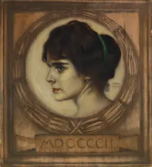 Franz von Stuck, Porträt Gemma Bierbaum, 1902, Oil on panel