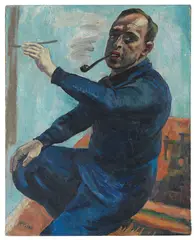 Max Pechstein, Selbstbildnis, 1930, Oil on canvas, laid down on fiberboard by the a...
