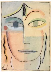Alexej von Jawlensky, Weiblicher Kopf, 1920-1923, Watercolor and pen and ink