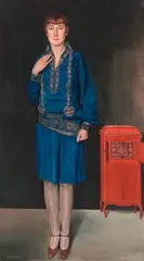 Kurt Weinhold, Meine Frau mit Grammophon, 1927, Oil on canvas